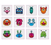 Henbrandt Temporary Tattoo's - MONSTER - 12 x 12 packs = 144 Tattoos supplied