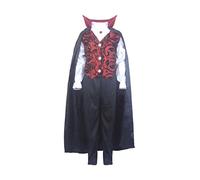 HENBRANDT Toddler’s Deluxe Vampire Costume for Kids Scary Fancy Dress Outfit Vampire Count Gothic Horror Toddler Size Age 3 Halloween Fancy Dress for Boys and Girls