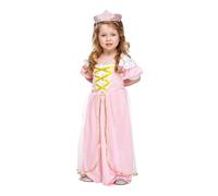 HENBRANDT Toddler's Pink Princess Fancy Dress Costume - Deluxe Royal Fairytale Outfit with Glittery Tiara for Toddlers Age 3 Years, Perfect for Parties & Imaginative Play