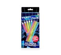 HENBRANDT Ultimate Glow Stick Party Pack 110 PCS - Multicolour LED Light Sticks Bracelets Connectors for Kids Adults Festivals Parties Raves Nighttime Events