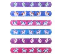 HENBRANDT Unicorn Themed Parties Plastic Slap Snap Bracelet Party Bag Filler (Pack of 6)