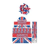 HENBRANDT 1x Union Jack Confetti Cannon with Blue, White and Red Biodegradable Paper 20cm Confetti Shooter for Celebration BBQ Great Britain British Party Confetti Decorations