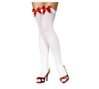 HENBRANDT White Stockings with Red Bow - One Size Fits ALL