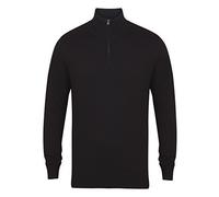 Henbury 1/4 Zip Jumper Size Up To 54" (Medium 38/40", Black)