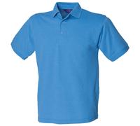 Henbury 65/35 Classic piqué polo shirt H400 - 3-button placket with dyed buttons