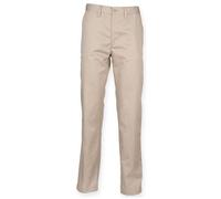 Henbury 65/35 Flat Front Chino Trousers Mens Work Formal Casual