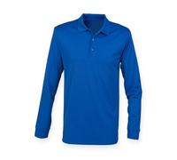 Henbury Adults Unisex Long Sleeve Coolplus Piqu Polo Shirt PC3836