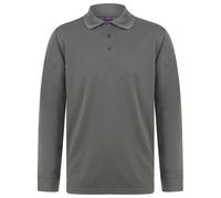 Henbury Adults Unisex Long Sleeve Coolplus Piqu Polo Shirt PC3836
