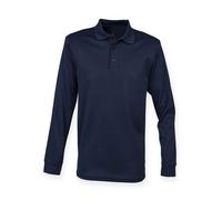 Henbury Adults Unisex Long Sleeve Coolplus Piqu Polo Shirt PC3836