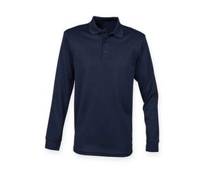 Henbury Adults Unisex Long Sleeve Coolplus Piqu Polo Shirt PC3836