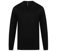 Henbury Cashmere touch acrylic v-neck jumper H760 - 12 gauge knitwear