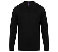 Henbury Cashmere Touch Acrylic V-Neck Jumper Soft Anti-Pill Workwear