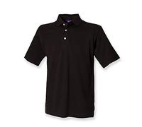 Henbury Classic Heavy Pique Polo Shirt : Color - Black : Size - XL