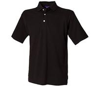 Henbury Classic Heavy Pique Polo Shirt H100 Black X-Large