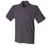 Henbury Classic Heavy Pique Polo Shirt H100 Charcoal X-Large