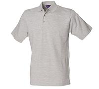 Henbury Classic Heavy Pique Polo Shirt H100 Heather Grey XX-Large