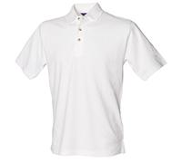Henbury Classic Heavy Pique Polo Shirt H100 White Large