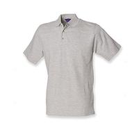 Henbury classic polo shirt in heather grey XL