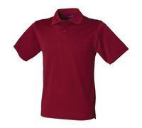 Henbury Coolplus Polo Shirt Burgundy Wicking Micro Piqué Men’s Sizes