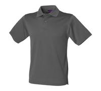 Henbury Coolplus Polo Shirt Charcoal Grey Wicking Micro Piqué Men’s