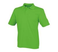 Henbury Coolplus Polo Shirt Lime Green Wicking Micro PiquÃ© Menâ€™s Sizes