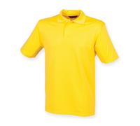 Henbury Coolplus Polo Shirt Men Yellow Wicking Micro Piqué Performance