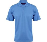 Henbury Coolplus Polo Shirt Menâ€™s Micro PiquÃ© Mid Blue Wicking Performance
