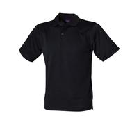 Henbury Coolplus Polo Shirt Men’s Wicking Micro Piqué Black
