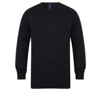 Henbury Crew Neck Jumper 50 Cotton 50 Acrylic Semi Fashion Ribbed Hem
