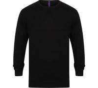 Henbury Crew Neck Jumper 50 Cotton 50 Acrylic Semi Fashion Ribbed Hem