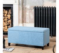 Artemis Home Henbury Fabric Storage Ottoman - Blue, Blue