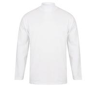 Henbury H020 Mens Long Sleeve Roll Neck Top White 2XL