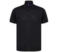 Henbury HB465 Mens Recycled Polyester Polo Shirt - Black - XL
