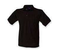 Henbury Heavy Pique Polo Shirt : Color - Black : Size - 4XL