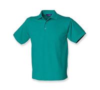 Henbury Polo Shirt H400 Heavy Pique Short Sleeve Poly/Cotton Jade 3XL