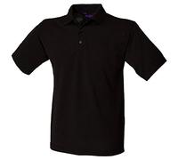 Henbury Heavy Pique Polo Shirt H400 Black Large
