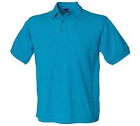 Henbury Heavy Pique Polo Shirt H400 Turquoise Small
