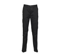 Henbury Ladies 65/35 Flat Fronted Chino Trousers H641 Black 10/L