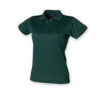 Henbury Ladies Coolplus Wicking Pique Polo Shirt Bottle Green M