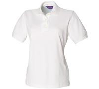 Henbury Ladies Cotton Polo Shirt White Medium