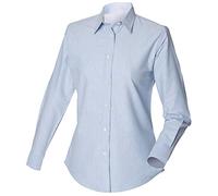 Henbury Ladies Long Sleeve Oxford Shirt : Color - Blue : Size - XXL