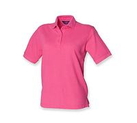 Henbury Ladies Pique Polo Shirt : Color - Fuchsia : Size - 18