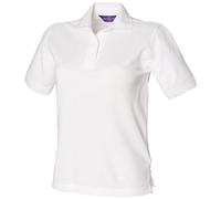 Henbury Ladies Pique Polo Shirt : Color - White : Size - 20