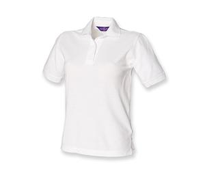 Henbury Ladies Poly/Cotton Pique Polo Shirt White XS/8