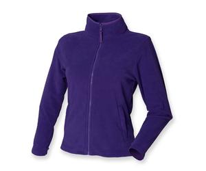 Henbury Ladies Womens BLACK GREY PURPLE PINK BLUE Micro Fleece Full Zip Jacket