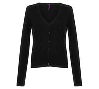 Henbury Ladies Womens Lightweight Cotton Acrylic V Neck Cardigan