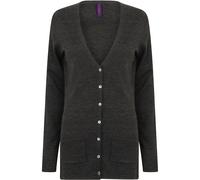 Henbury Women's Lightweight V Cardigan, Gray, XXS