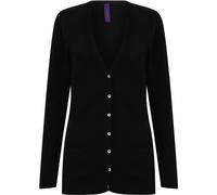 Henbury Ladies/Womens V-Neck Button Fine Knit Cardigan RW662