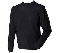 Henbury Lambswool Crew Neck Sweater : Color - Black : Size - XL