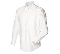 Henbury Long Sleeve Classic Oxford Shirt : Color - White : Size - L